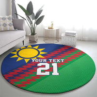 Namibia Cricket Custom Round Carpet Namibian Sporty Pattern Flag Motif - Wonder Print Shop