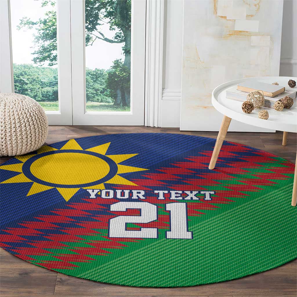 Namibia Cricket Custom Round Carpet Namibian Sporty Pattern Flag Motif - Wonder Print Shop