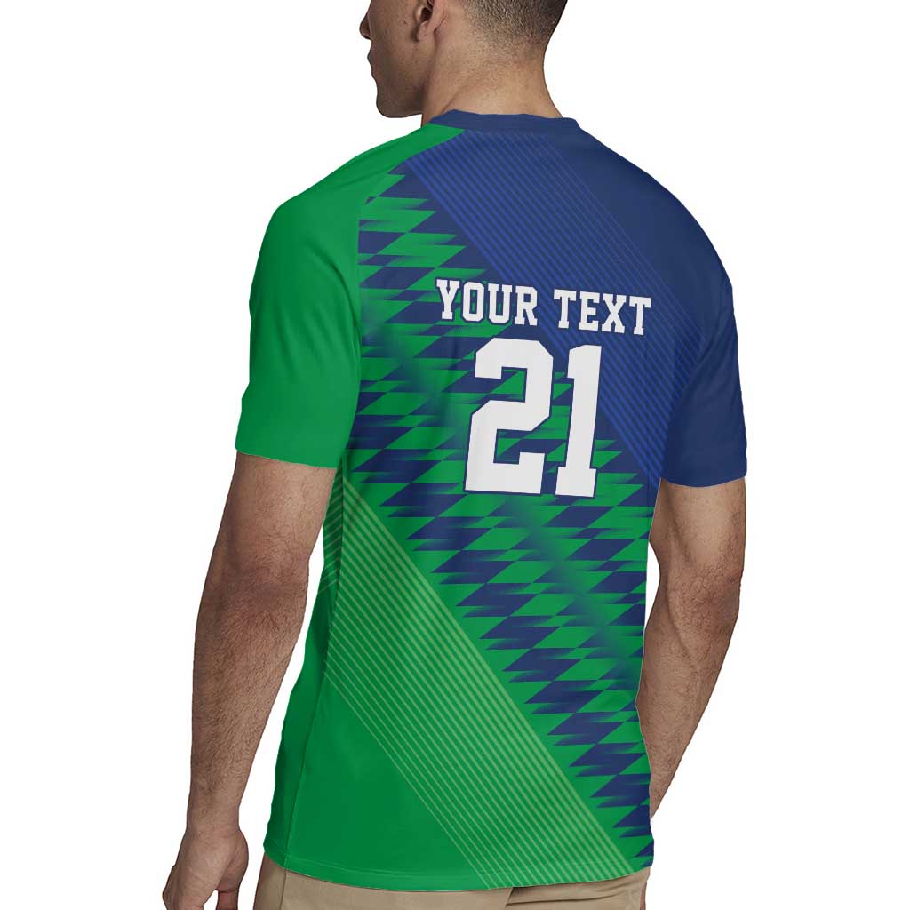 Namibia Cricket Custom Rugby Jersey Namibian Sporty Pattern Flag Motif - Wonder Print Shop