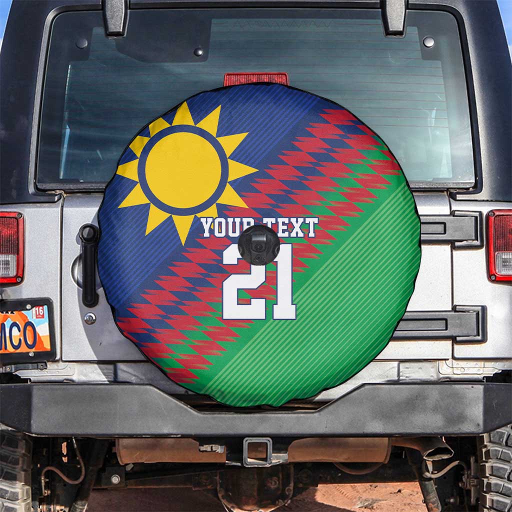 Namibia Cricket Custom Spare Tire Cover Namibian Sporty Pattern Flag Motif - Wonder Print Shop