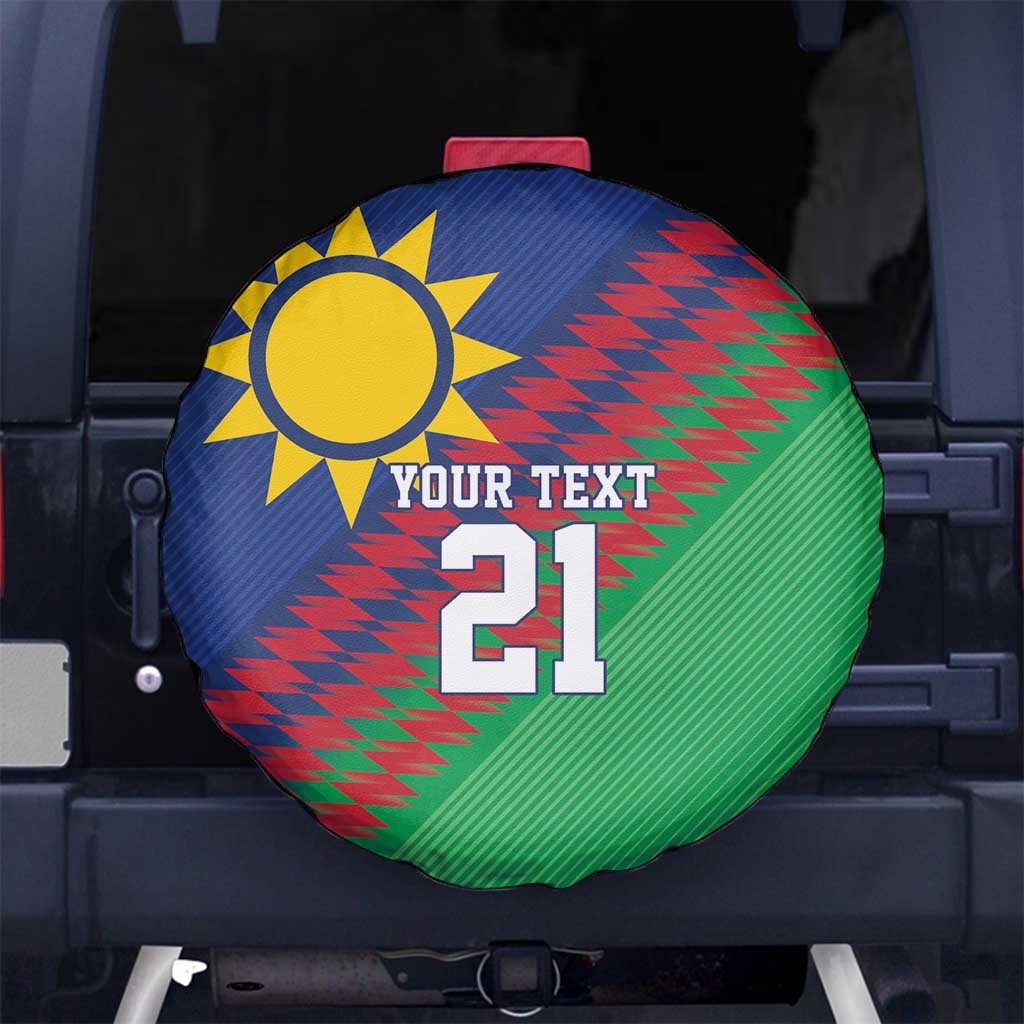 Namibia Cricket Custom Spare Tire Cover Namibian Sporty Pattern Flag Motif - Wonder Print Shop