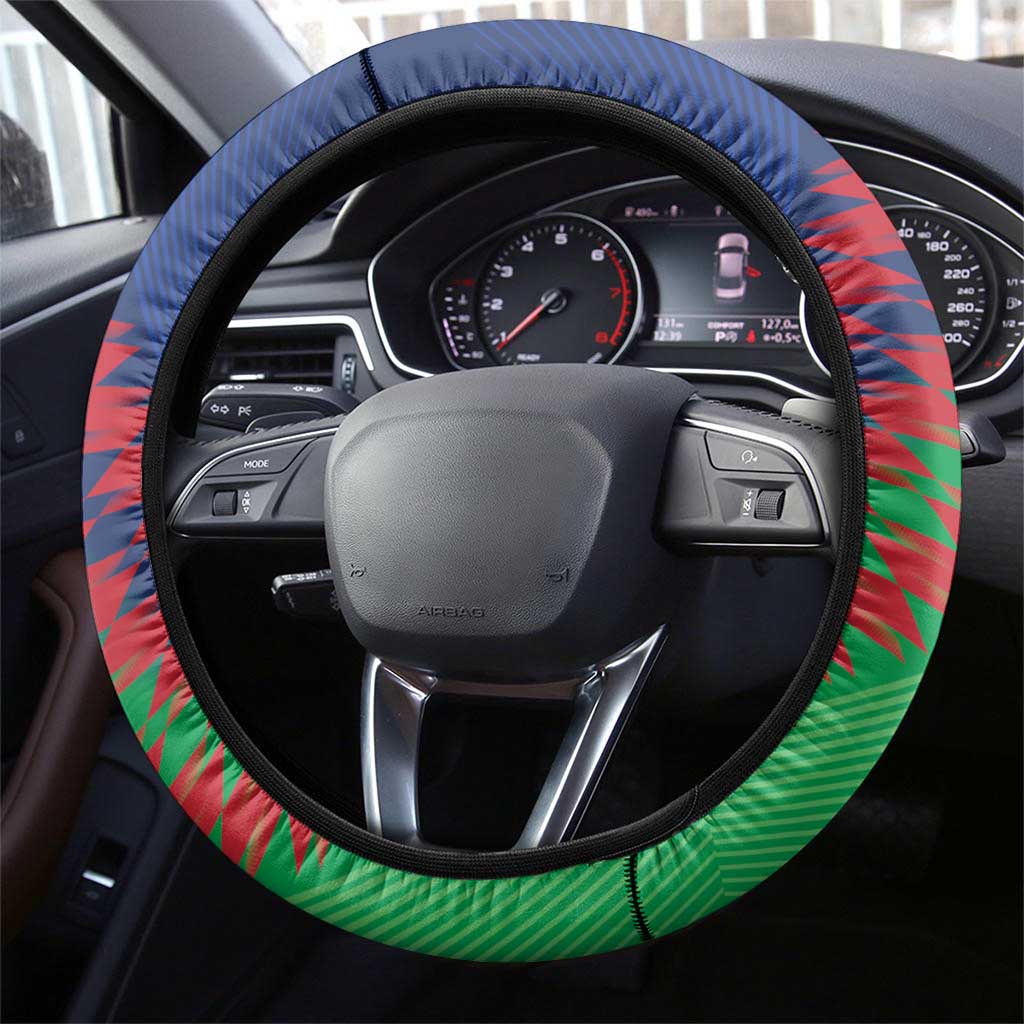 Namibia Cricket Steering Wheel Cover Namibian Sporty Pattern Flag Motif - Wonder Print Shop