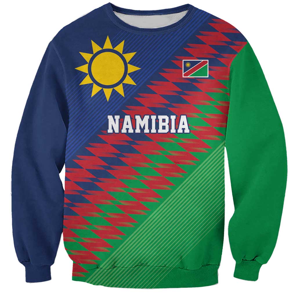 Namibia Cricket Custom Sweatshirt Namibian Sporty Pattern Flag Motif - Wonder Print Shop