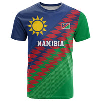 Namibia Cricket Custom T Shirt Namibian Sporty Pattern Flag Motif - Wonder Print Shop
