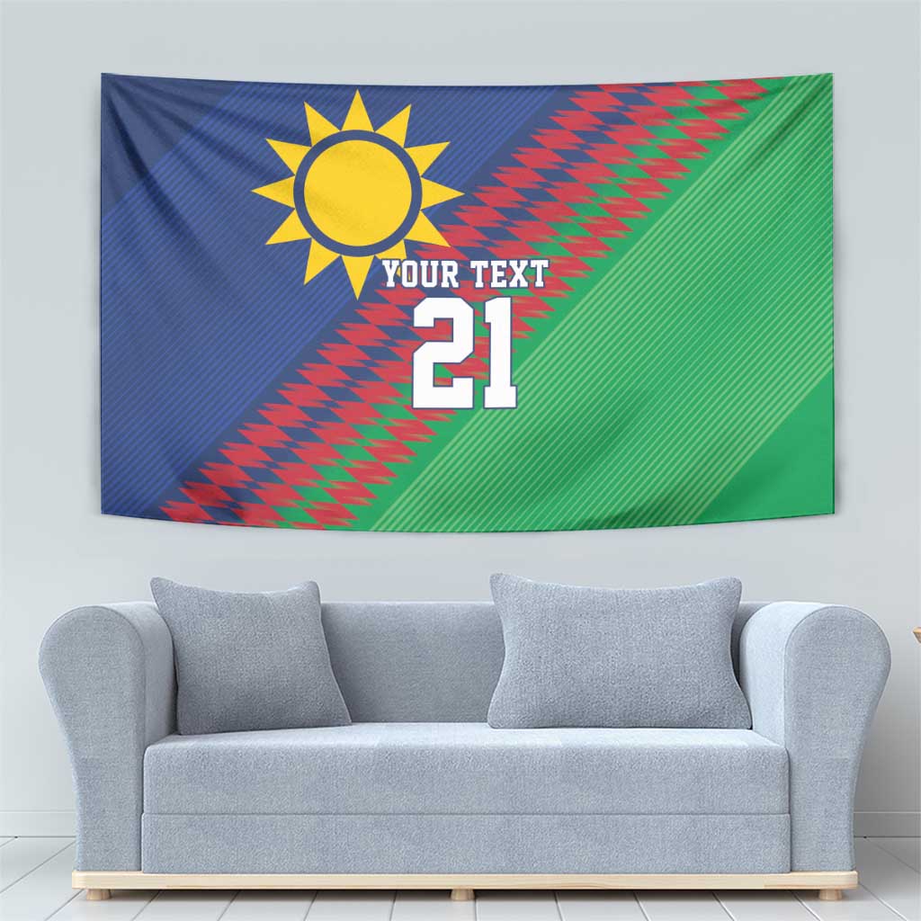 Namibia Cricket Custom Tapestry Namibian Sporty Pattern Flag Motif - Wonder Print Shop