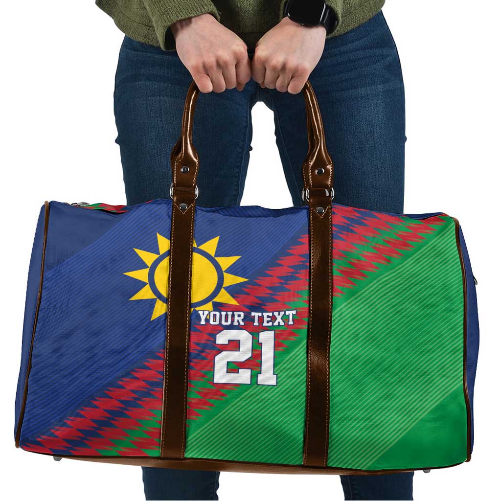 Namibia Cricket Custom Travel Bag Namibian Sporty Pattern Flag Motif - Wonder Print Shop