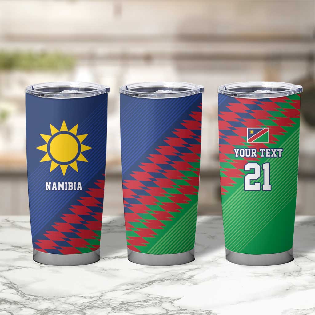 Namibia Cricket Custom Tumbler Cup Namibian Sporty Pattern Flag Motif - Wonder Print Shop