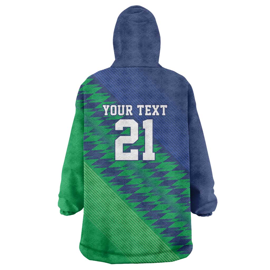 Namibia Cricket Custom Wearable Blanket Hoodie Namibian Sporty Pattern Flag Motif - Wonder Print Shop