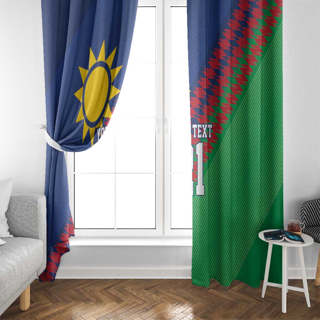 Namibia Cricket Custom Window Curtain Namibian Sporty Pattern Flag Motif - Wonder Print Shop