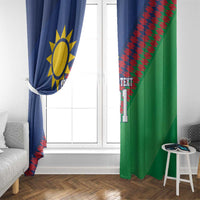Namibia Cricket Custom Window Curtain Namibian Sporty Pattern Flag Motif - Wonder Print Shop