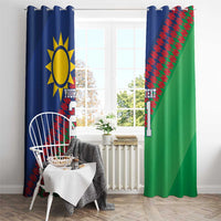 Namibia Cricket Custom Window Curtain Namibian Sporty Pattern Flag Motif - Wonder Print Shop