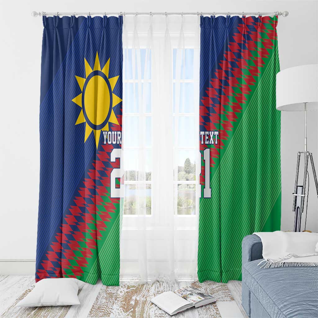 Namibia Cricket Custom Window Curtain Namibian Sporty Pattern Flag Motif - Wonder Print Shop