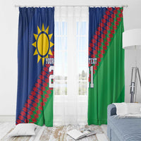 Namibia Cricket Custom Window Curtain Namibian Sporty Pattern Flag Motif - Wonder Print Shop