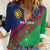 Namibia Cricket Custom Women Casual Shirt Namibian Sporty Pattern Flag Motif - Wonder Print Shop