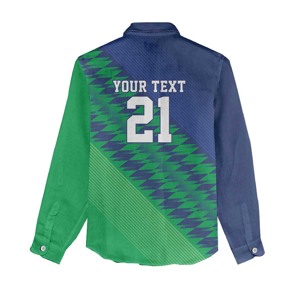 Namibia Cricket Custom Women Casual Shirt Namibian Sporty Pattern Flag Motif - Wonder Print Shop