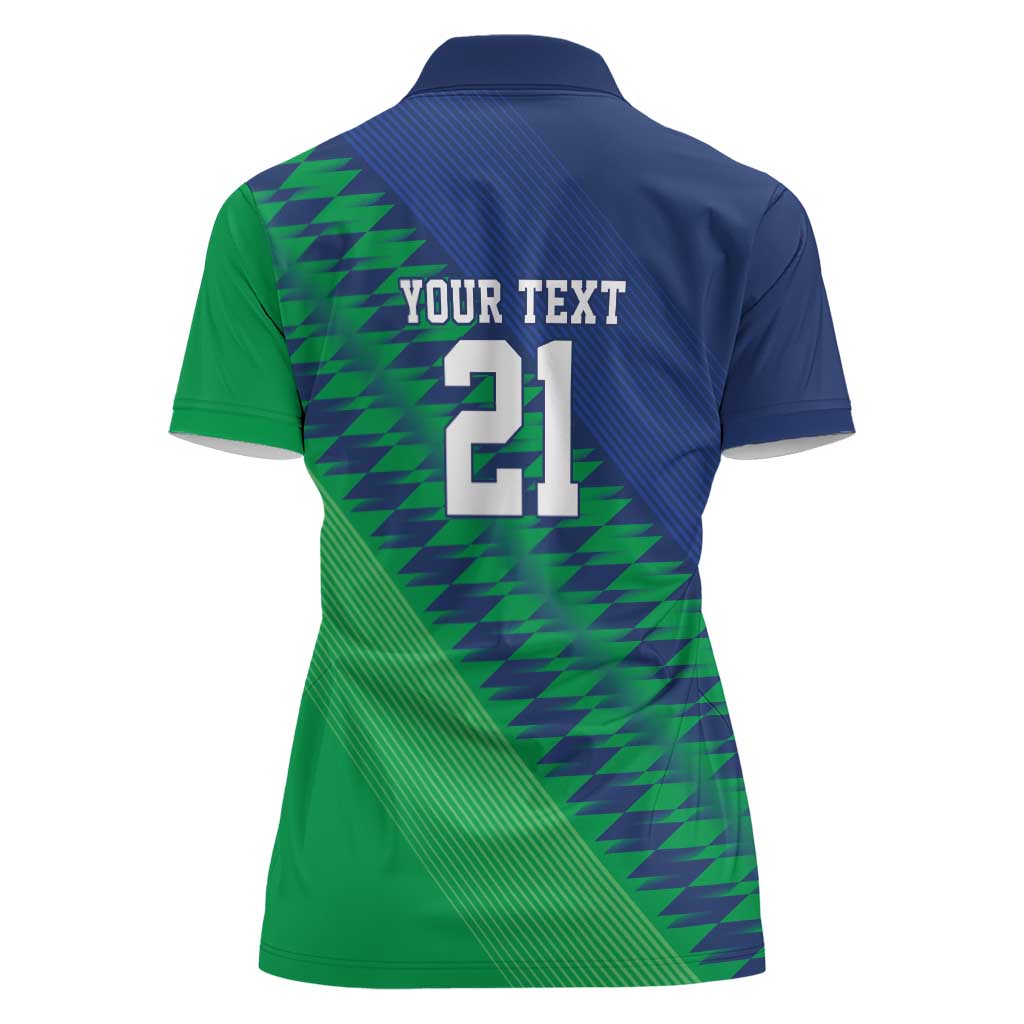 Namibia Cricket Custom Women Polo Shirt Namibian Sporty Pattern Flag Motif - Wonder Print Shop