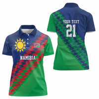 Namibia Cricket Custom Women Polo Shirt Namibian Sporty Pattern Flag Motif - Wonder Print Shop