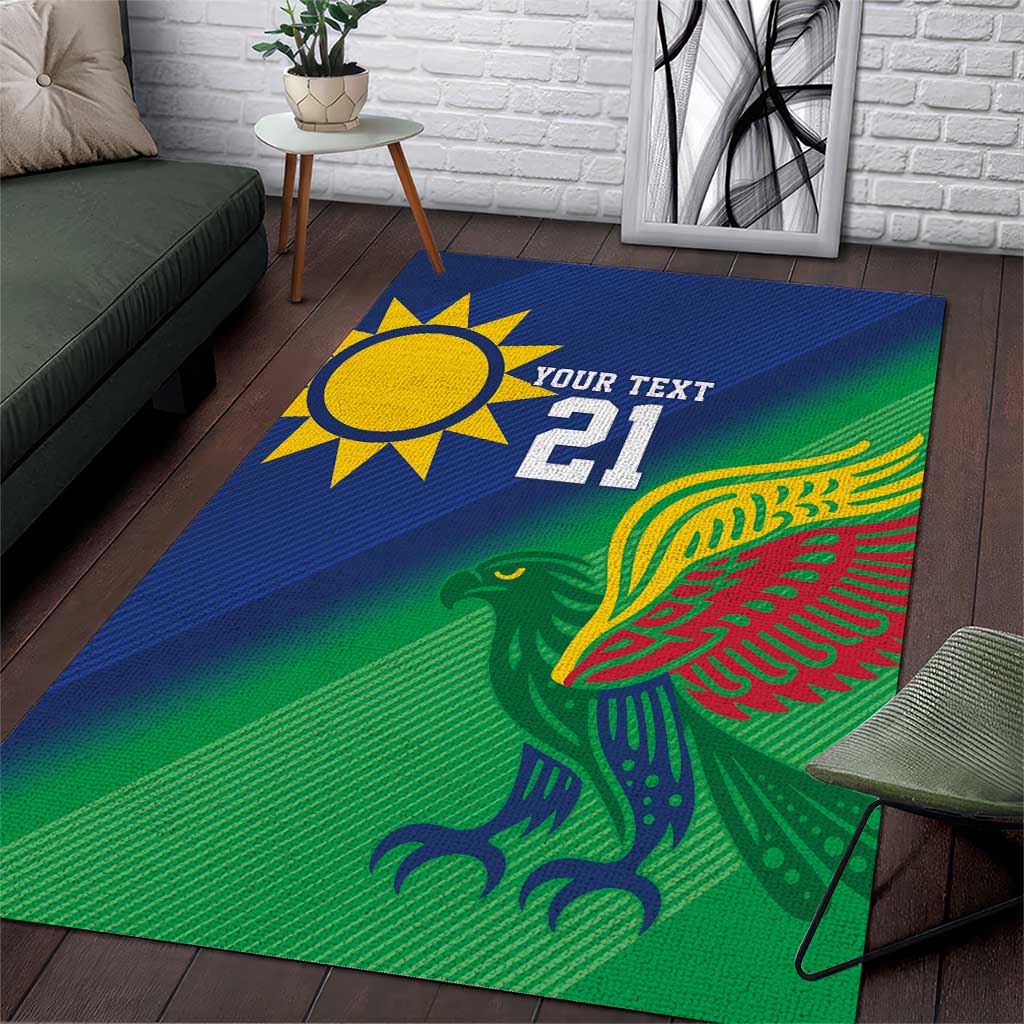 Namibia Rugby Custom Area Rug Welwitschias African Fish Eagle - Wonder Print Shop