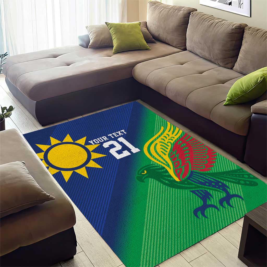 Namibia Rugby Custom Area Rug Welwitschias African Fish Eagle - Wonder Print Shop
