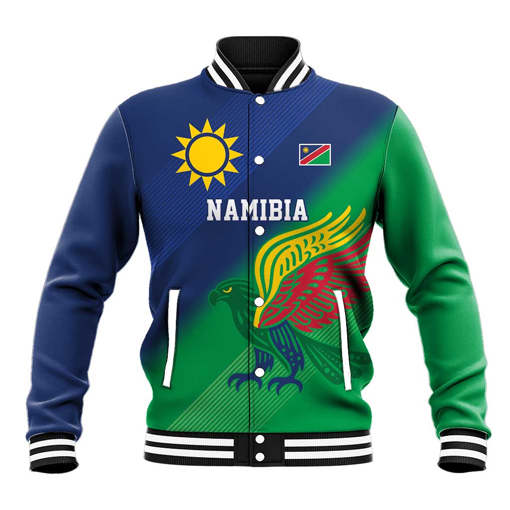 Namibia Rugby Custom Baseball Jacket Welwitschias African Fish Eagle - Wonder Print Shop