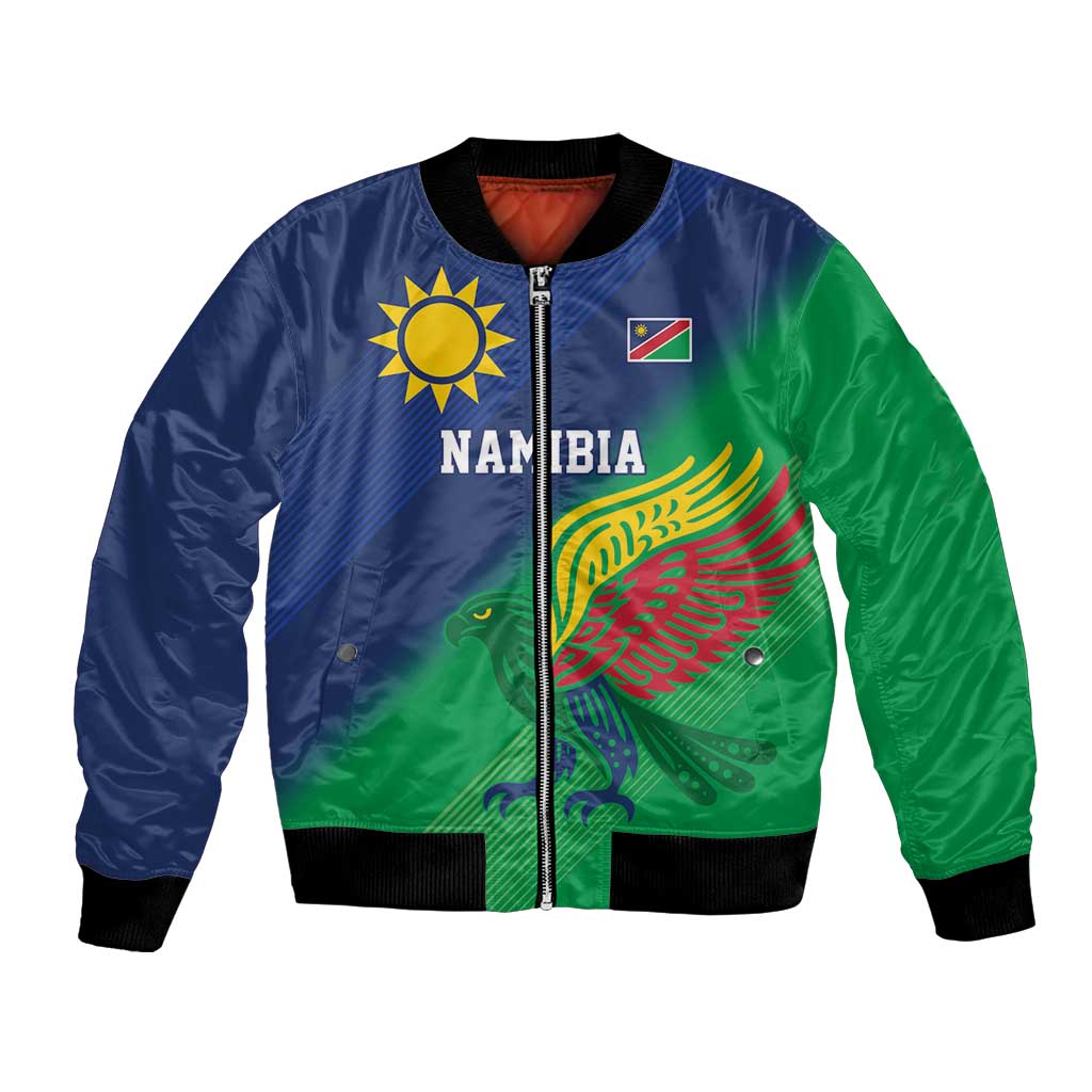 Namibia Rugby Custom Bomber Jacket Welwitschias African Fish Eagle - Wonder Print Shop