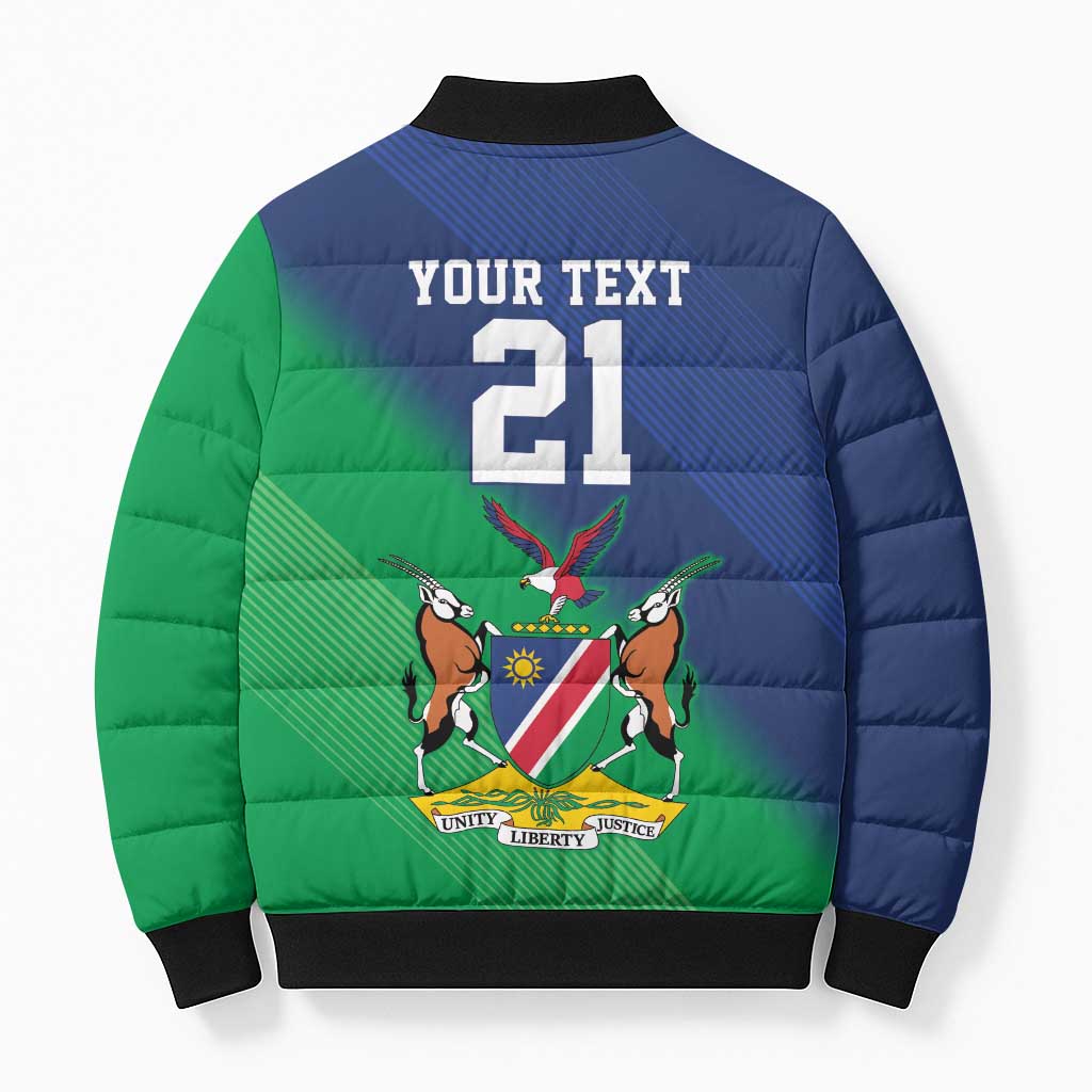Namibia Rugby Custom Bomber Puffer Jacket Welwitschias African Fish Eagle - Wonder Print Shop