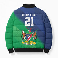 Namibia Rugby Custom Bomber Puffer Jacket Welwitschias African Fish Eagle - Wonder Print Shop