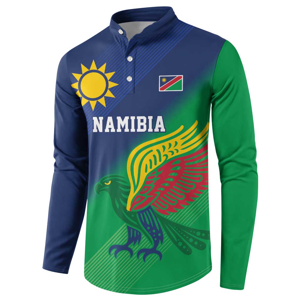 Namibia Rugby Custom Button Sweatshirt Welwitschias African Fish Eagle - Wonder Print Shop