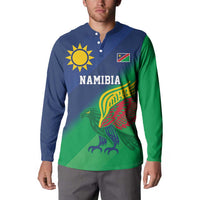 Namibia Rugby Custom Button Sweatshirt Welwitschias African Fish Eagle - Wonder Print Shop