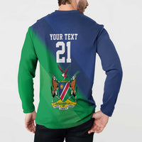 Namibia Rugby Custom Button Sweatshirt Welwitschias African Fish Eagle - Wonder Print Shop