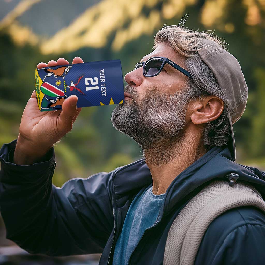 Namibia Rugby Custom 4 in 1 Can Cooler Tumbler Welwitschias African Fish Eagle - Wonder Print Shop