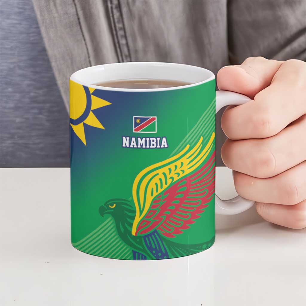 Namibia Rugby Custom Ceramic Mug Welwitschias African Fish Eagle - Wonder Print Shop