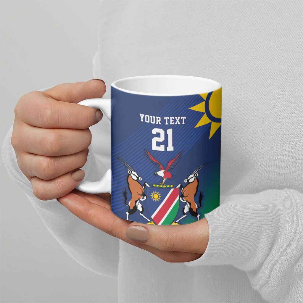 Namibia Rugby Custom Ceramic Mug Welwitschias African Fish Eagle - Wonder Print Shop