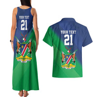 Namibia Rugby Custom Couples Matching Tank Maxi Dress and Hawaiian Shirt Welwitschias African Fish Eagle - Wonder Print Shop