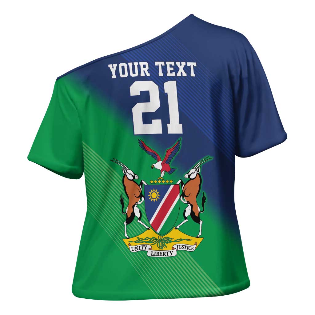 Namibia Rugby Custom Cross Shoulder Shirt Welwitschias African Fish Eagle - Wonder Print Shop