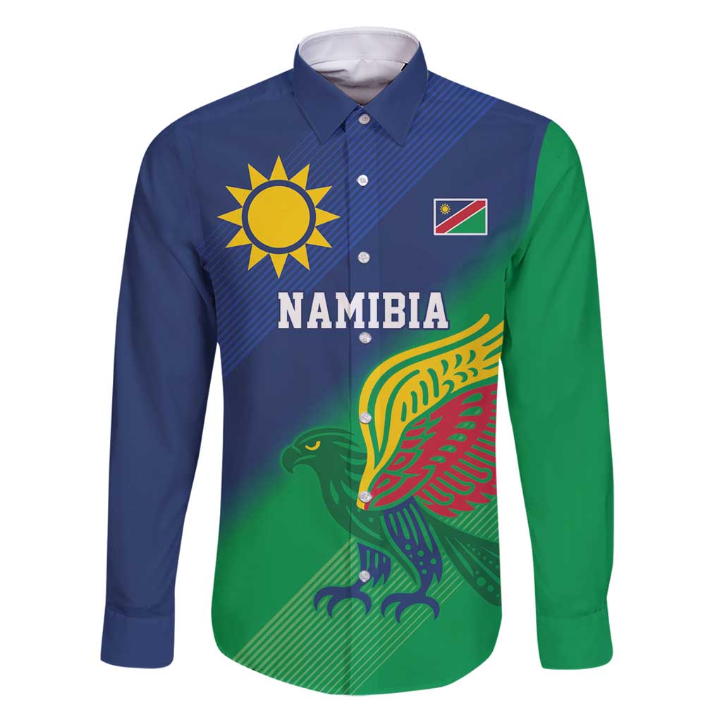 Namibia Rugby Custom Family Matching Long Sleeve Bodycon Dress and Hawaiian Shirt Welwitschias African Fish Eagle - Wonder Print Shop