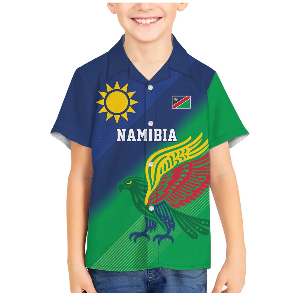 Namibia Rugby Custom Family Matching Mermaid Dress and Hawaiian Shirt Welwitschias African Fish Eagle - Wonder Print Shop