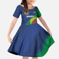 Namibia Rugby Custom Family Matching Off The Shoulder Long Sleeve Dress and Hawaiian Shirt Welwitschias African Fish Eagle - Wonder Print Shop