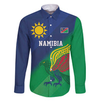 Namibia Rugby Custom Family Matching Off The Shoulder Long Sleeve Dress and Hawaiian Shirt Welwitschias African Fish Eagle - Wonder Print Shop