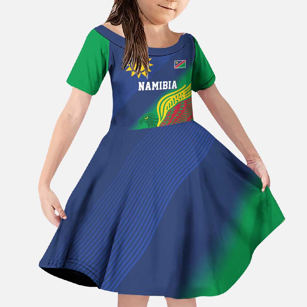 Namibia Rugby Custom Family Matching Off Shoulder Maxi Dress and Hawaiian Shirt Welwitschias African Fish Eagle - Wonder Print Shop