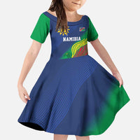 Namibia Rugby Custom Family Matching Off Shoulder Maxi Dress and Hawaiian Shirt Welwitschias African Fish Eagle - Wonder Print Shop