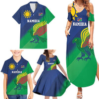 Namibia Rugby Custom Family Matching Summer Maxi Dress and Hawaiian Shirt Welwitschias African Fish Eagle - Wonder Print Shop