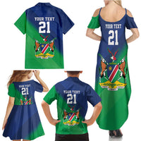 Namibia Rugby Custom Family Matching Summer Maxi Dress and Hawaiian Shirt Welwitschias African Fish Eagle - Wonder Print Shop