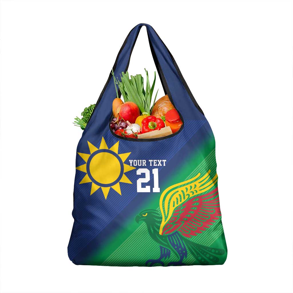 Namibia Rugby Custom Grocery Bag Welwitschias African Fish Eagle - Wonder Print Shop