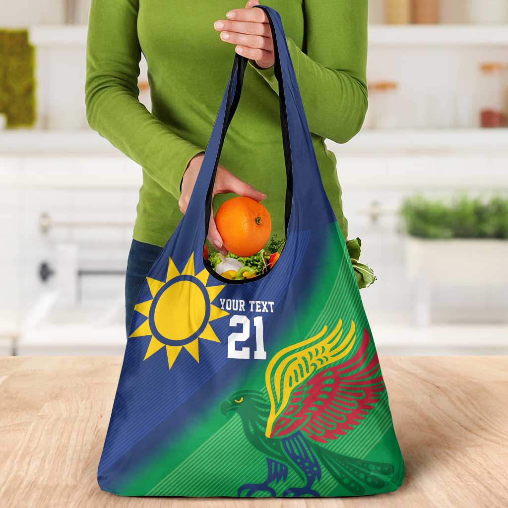 Namibia Rugby Custom Grocery Bag Welwitschias African Fish Eagle - Wonder Print Shop