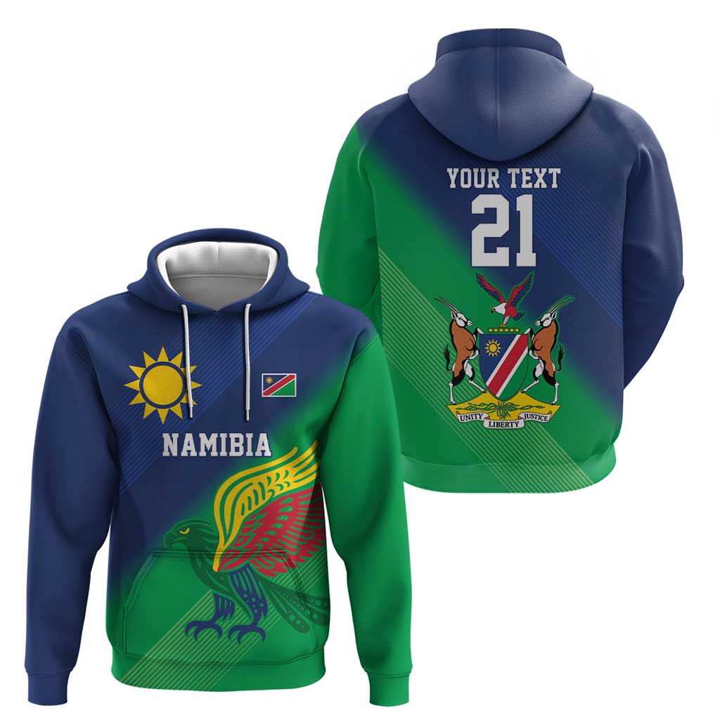Namibia Rugby Custom Hoodie Welwitschias African Fish Eagle - Wonder Print Shop