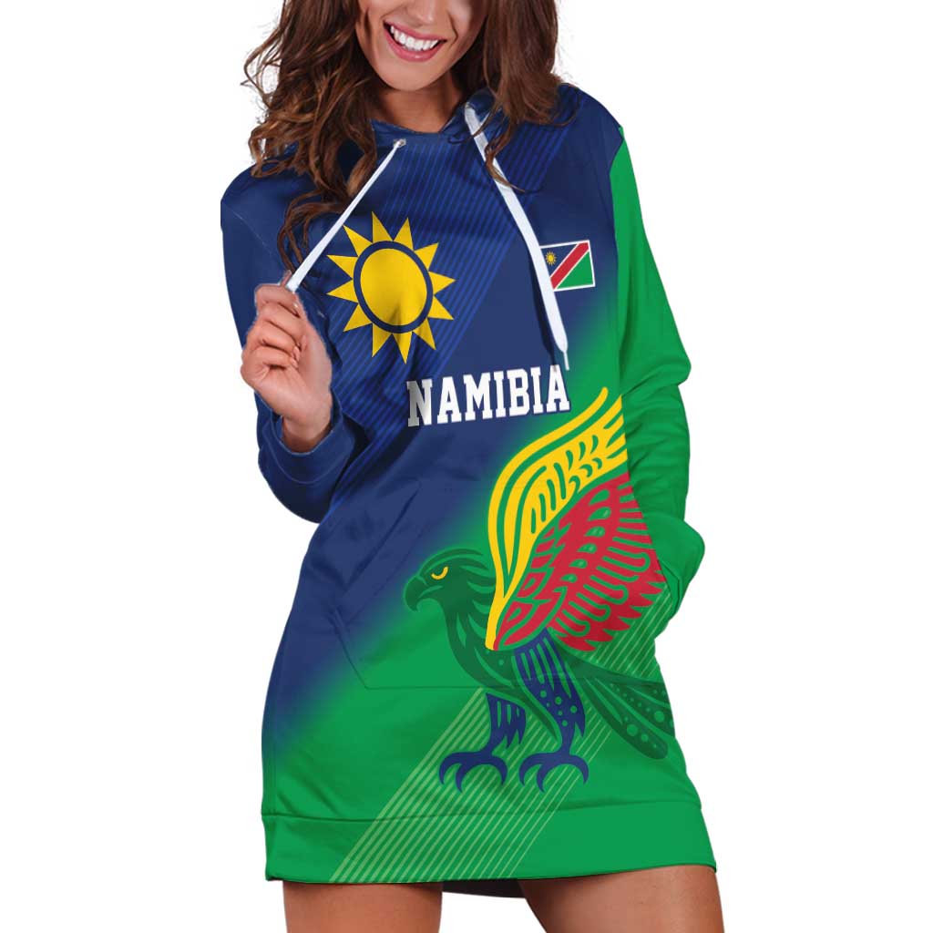 Namibia Rugby Custom Hoodie Dress Welwitschias African Fish Eagle - Wonder Print Shop