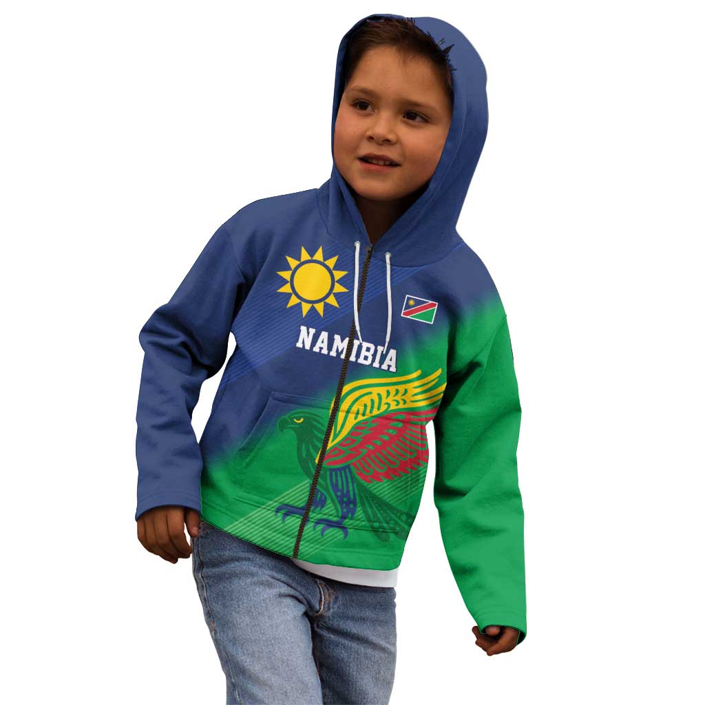 Namibia Rugby Custom Kid Hoodie Welwitschias African Fish Eagle - Wonder Print Shop