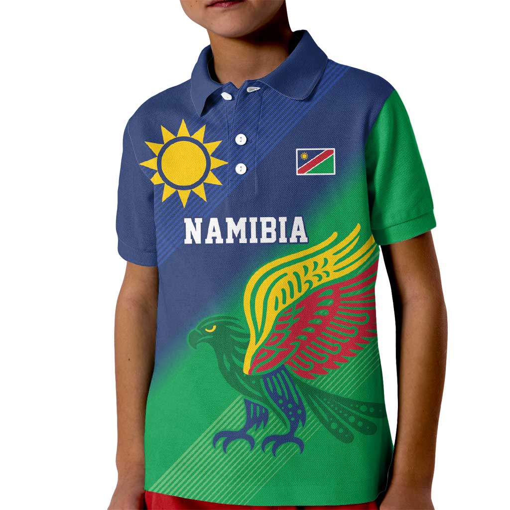 Namibia Rugby Custom Kid Polo Shirt Welwitschias African Fish Eagle - Wonder Print Shop