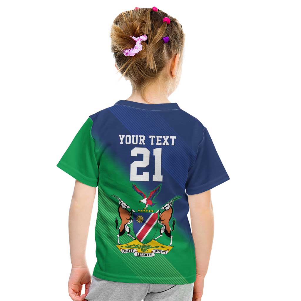 Namibia Rugby Custom Kid T Shirt Welwitschias African Fish Eagle - Wonder Print Shop